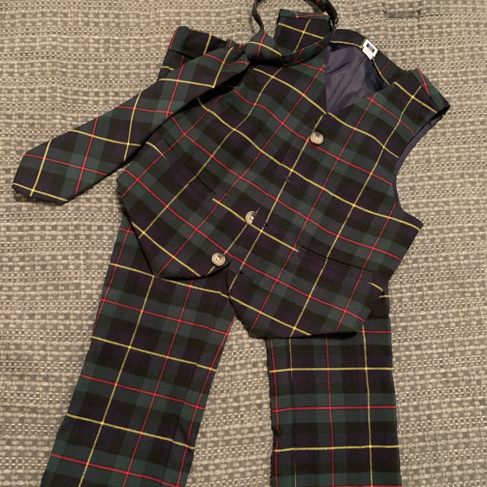 Janie and Jack 3 piece plaid set